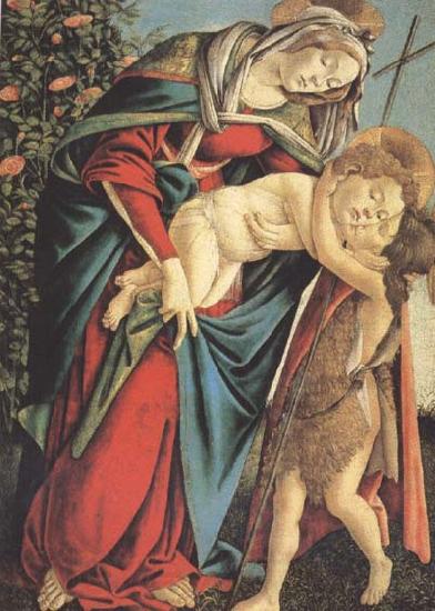 Sandro Botticelli Madonna and child with the Young St John or Madonna of the Rose Garden Norge oil painting art